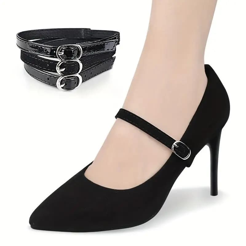 Fissatore per Cinturino Scarpa Anti-Slittamento con Fibbia, Supporto in Pelle per Caviglia, Fascia Staccabile per Scarpe da Donna, Accessori per Calzature