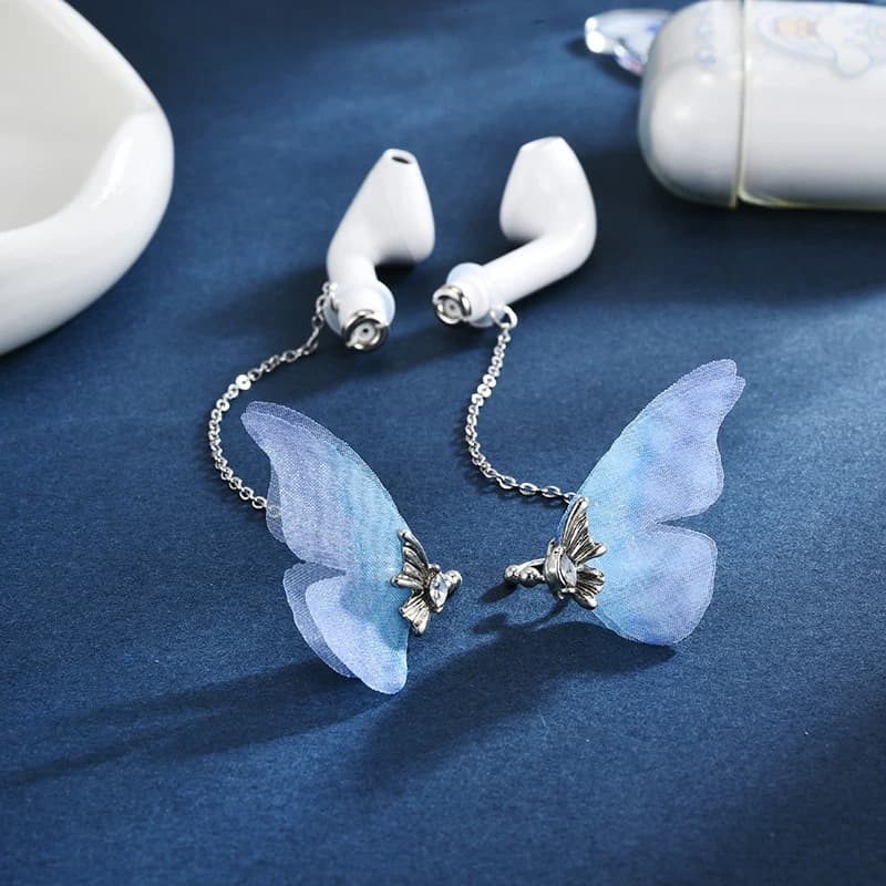 Clip per Orecchie a Farfalla Anti-Smarrimento per Airpods, Gancio Auricolare Wireless Stile Ins da Donna