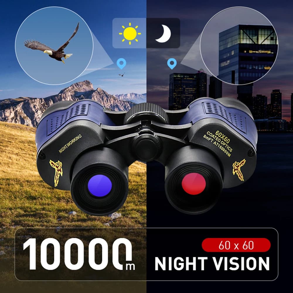 Binocolo ad Alta Potenza 60X60, Telescopio Portatile HD per Caccia, Birdwatching, Escursionismo e Viaggi