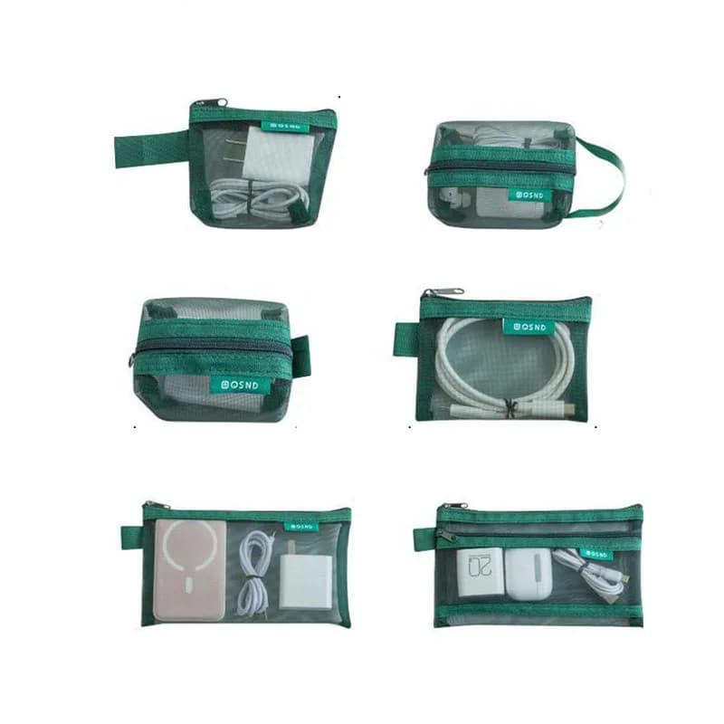 Transparent Mesh Storage Pouch Makeup Toiletry Bag Travel Organizer Cable Coin Card Key Card Holder Earphone Charger Pouch