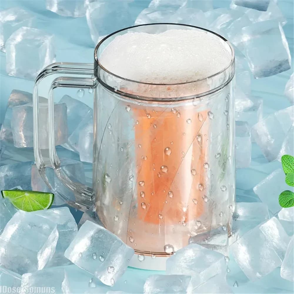 Creativo congelamento boccale di birra doppio strato Sandwich frigorifero liquido tazza congelata bevanda fredda tazze refrigerate cucina Bar bicchieri