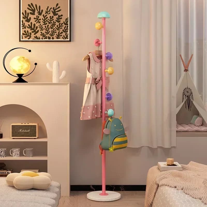 Household GoodsChildren's Hanger Floor-to-ceiling Mushroom Clothes Hanger Pole Type Coat Rack Bag Hanger Bracket