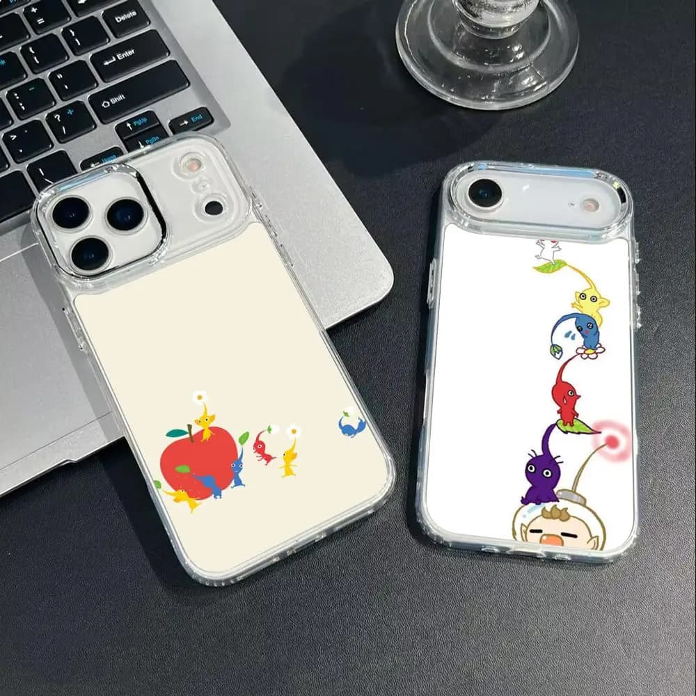 Pikmin GAME Phone Case for iphone 17 16 15 14 13 12 11 Pro Max Xr Air Plus Silicone Cover silver hard shell Cover