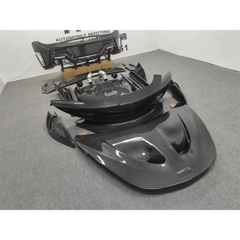 Kit Carrozzeria Usato 2015-2018 540C 570S Stile 600LT in Fibra di Carbonio Secca: Cofano Motore, Paraurti Anteriore e Posteriore, Minigonne Laterali