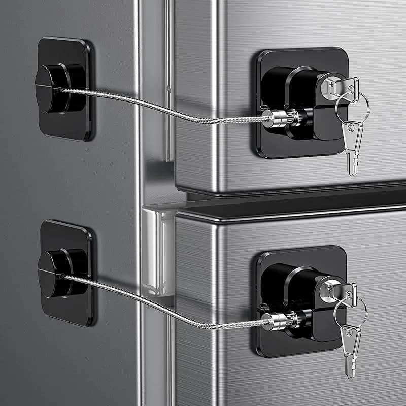 Refrigerator Door Lock, Childproof Refrigerator Door Lock for Kitchen Freezer, Wardrobes and drawers, Air Oven Air Fryer, Wardrobes