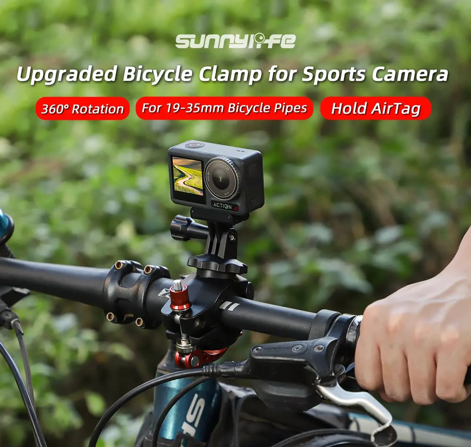 Support clamp for bicycle bracket with general bike clip for DJI Action/GoPro/Insta360 X5 Universal bicycle clip accessory for sports camera