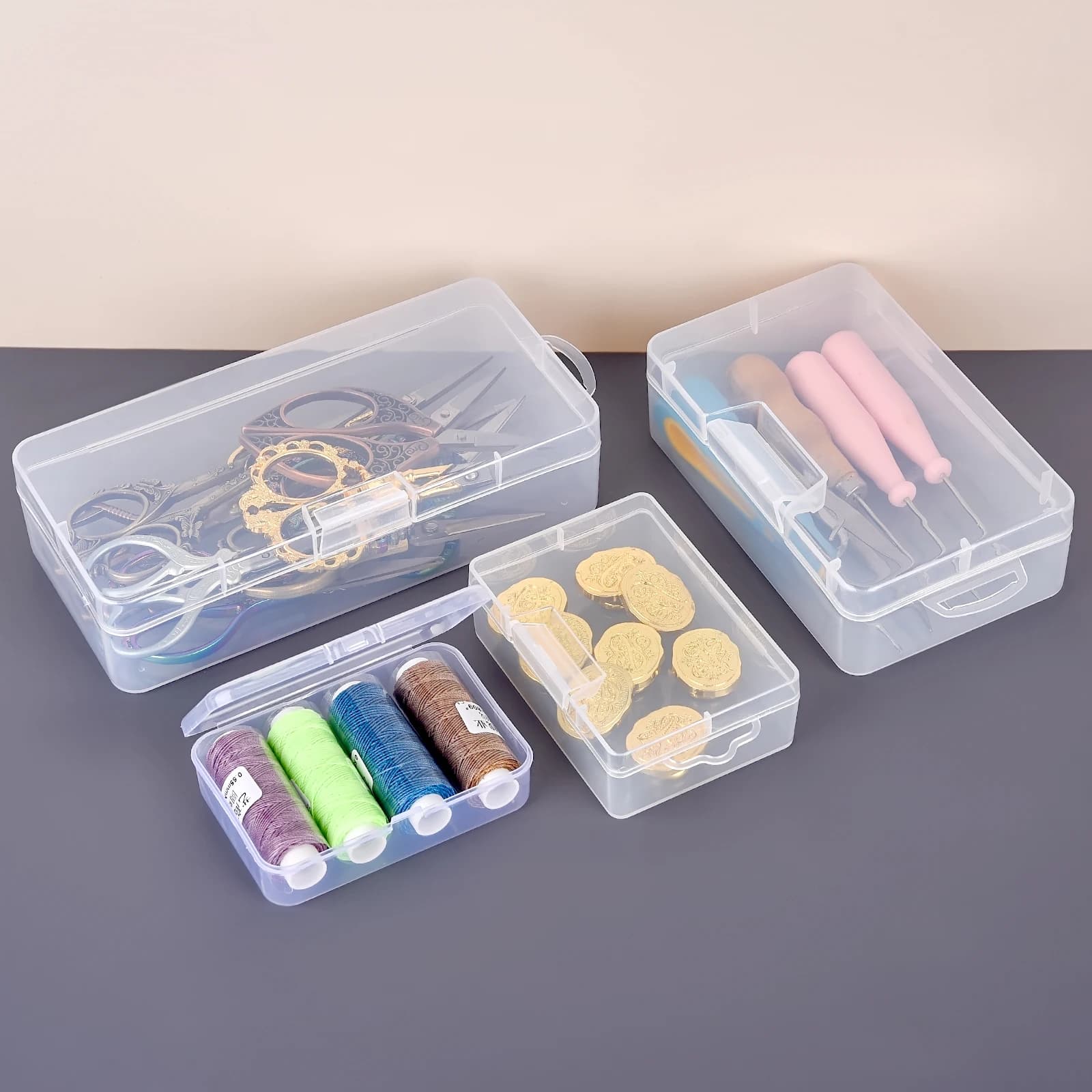 Clear Plastic Small Boxes Multifunctional Storage Box For Jewelry Earrings Rings Beads Collecting Dustproof Durable Storage Case