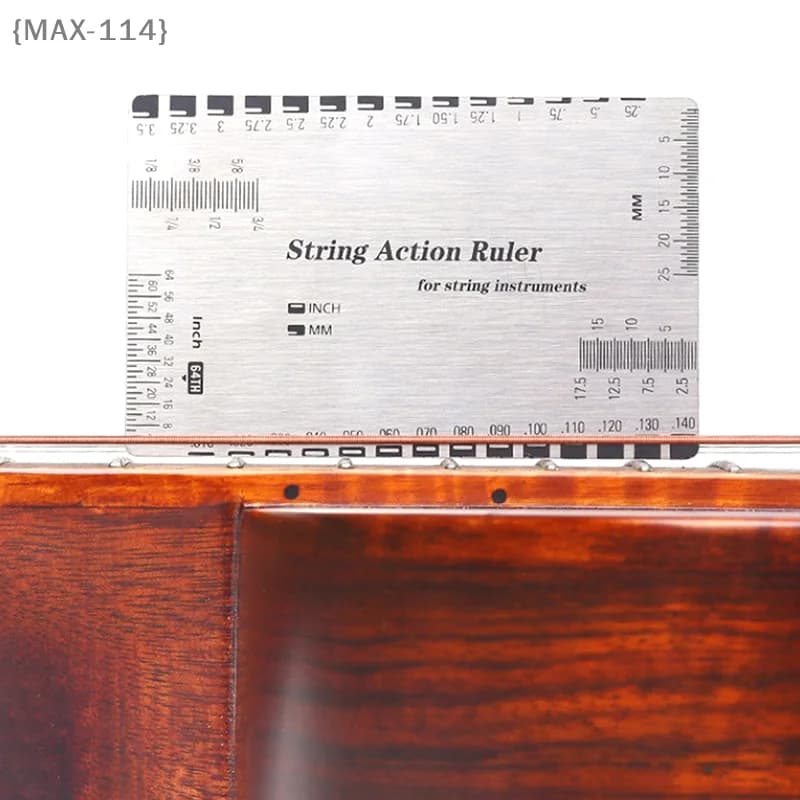 【MAX114M3】Righello per Misurare l'Altezza delle Corde in Acciaio Inossidabile - Strumento di Riparazione per Chitarre e Ukulele