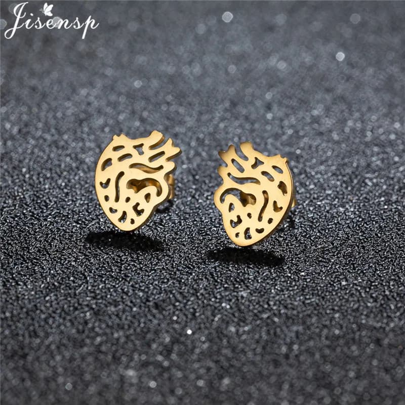 Orecchini neo-gotici in acciaio inossidabile con organo a forma di cuore per le donne, gioielli creativi di moda, accessori unici per orecchini da festa per ragazze