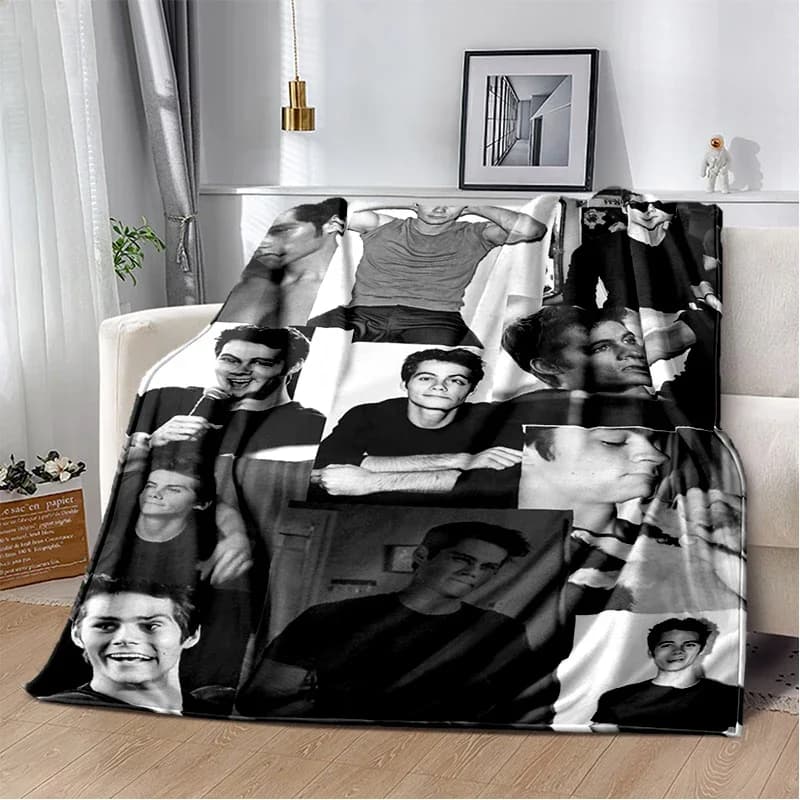 Coperta morbida in peluche 3D Dylan O'Brien DOB Attore, coperta in flanella per soggiorno, camera da letto, divano letto, copertura da picnic, regalo