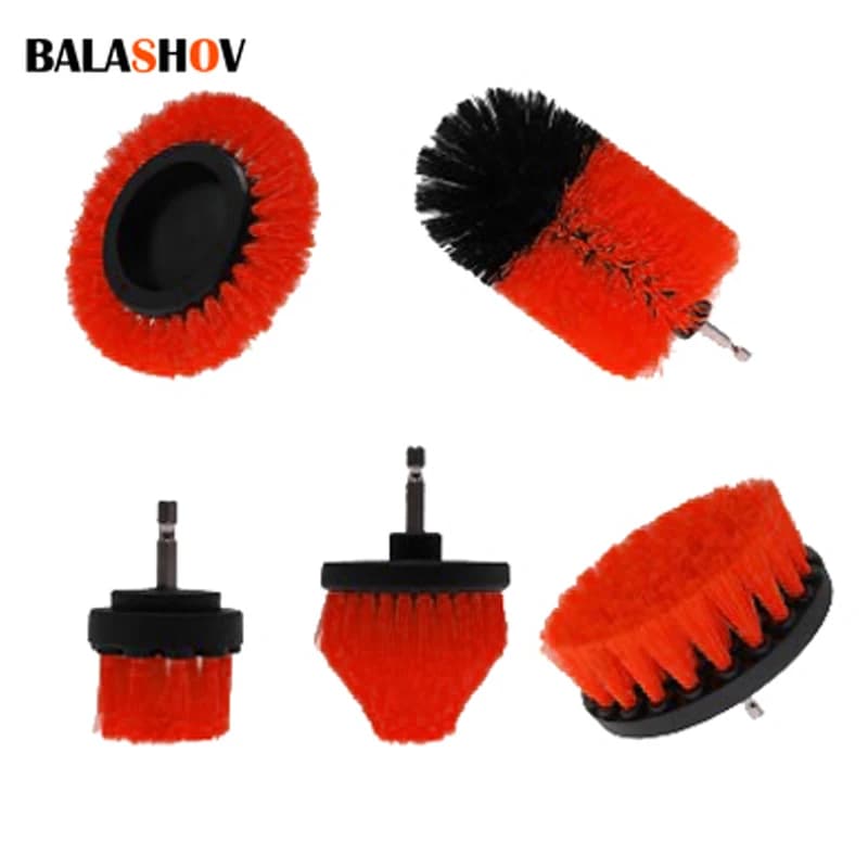 Spazzola elettrica per pulizia rotonda in nylon per vasca da bagno, moquette, pneumatici in vetro, WC, pavimenti, kit di pulizia antiruggine, 22 pezzi