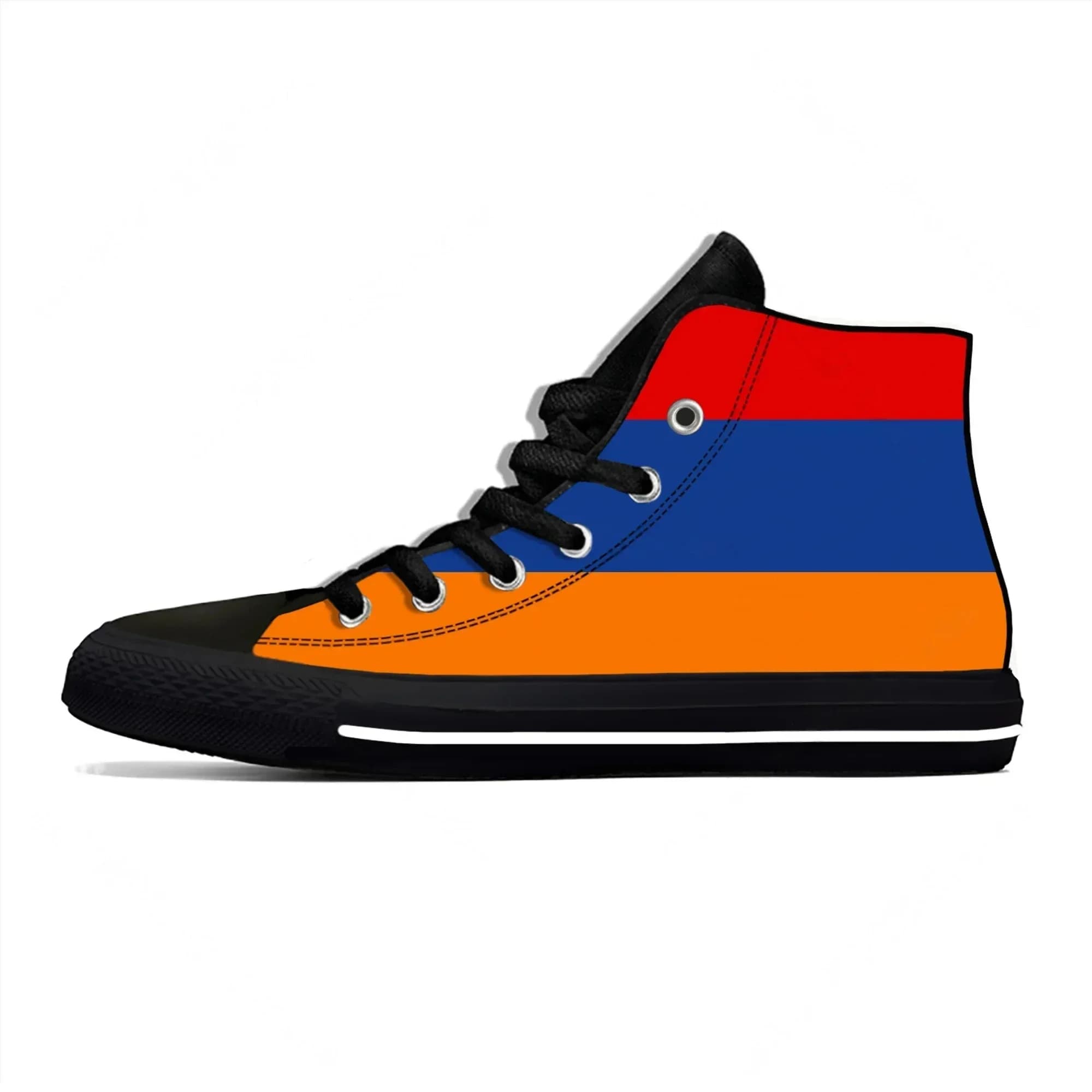 Sneakers alte con bandiera dell'Armenia, scarpe casual da uomo, donna e adolescente, scarpe da corsa in tela con stampa 3D, scarpe leggere e traspiranti