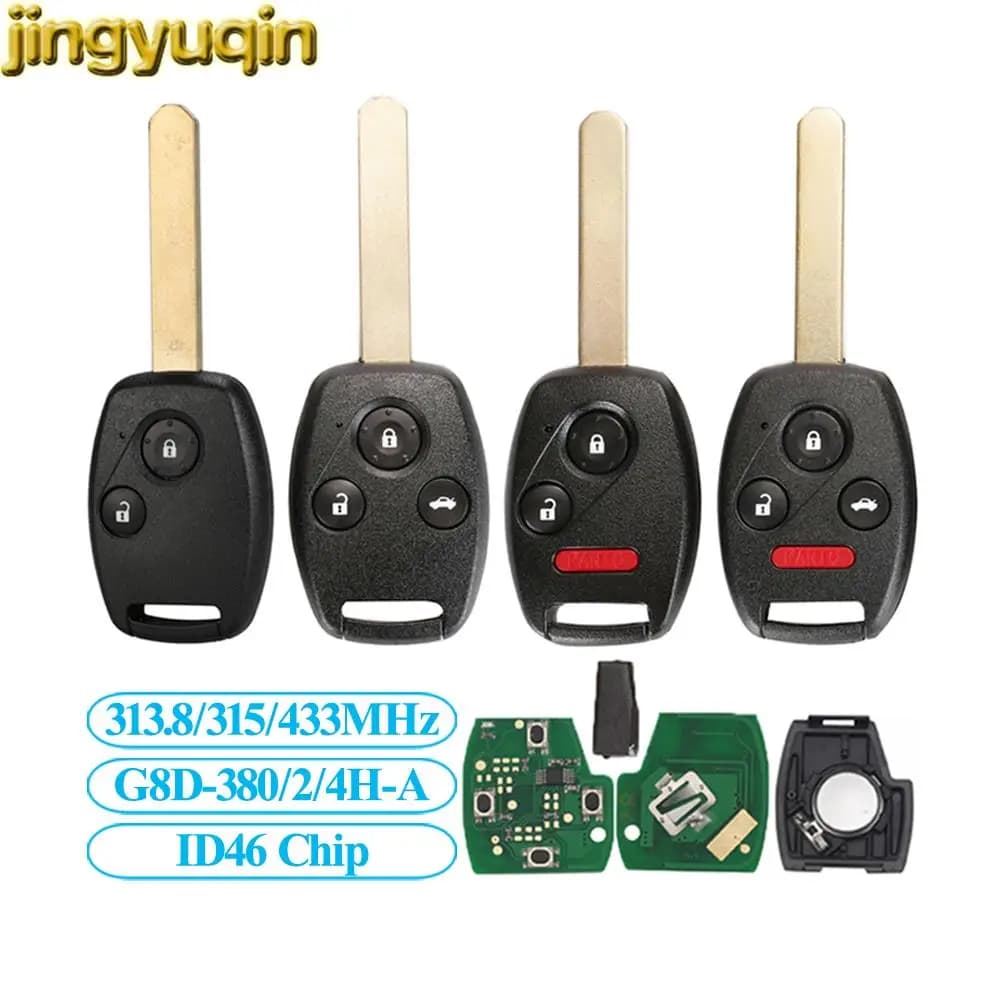 Jingyuqin Fsk 433 Mhz ID46 Chip di Controllo Remoto Auto Chiave per Honda CR-V Crv Civic Insight Ridgeline Accord 2003 2008 2009 2/3 Btn