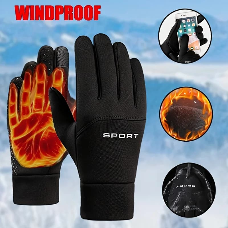 Men's and Women's Winter Gloves, Running and Cycling, Insulation Materials, and Touch Screen Fingers for Skiing and Snow Driving