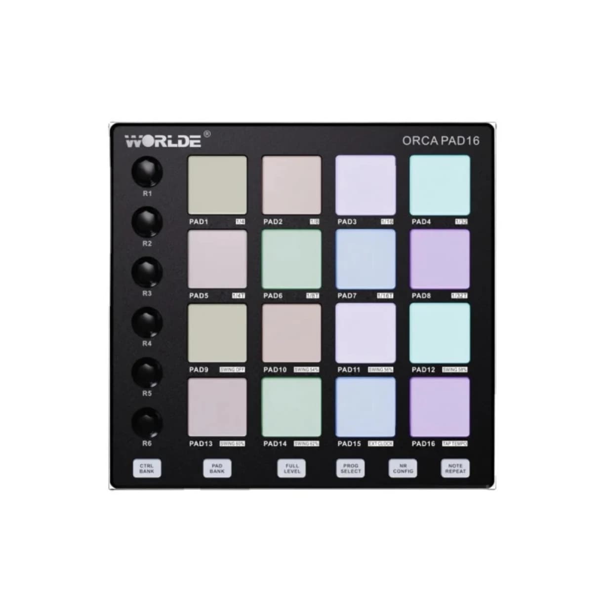 Worlde Orca Pad16 Mini USB Midi Controller Tastiera DJ Musica Audio Studio Batteria elettronica Pad per strumenti musicali all'ingrosso