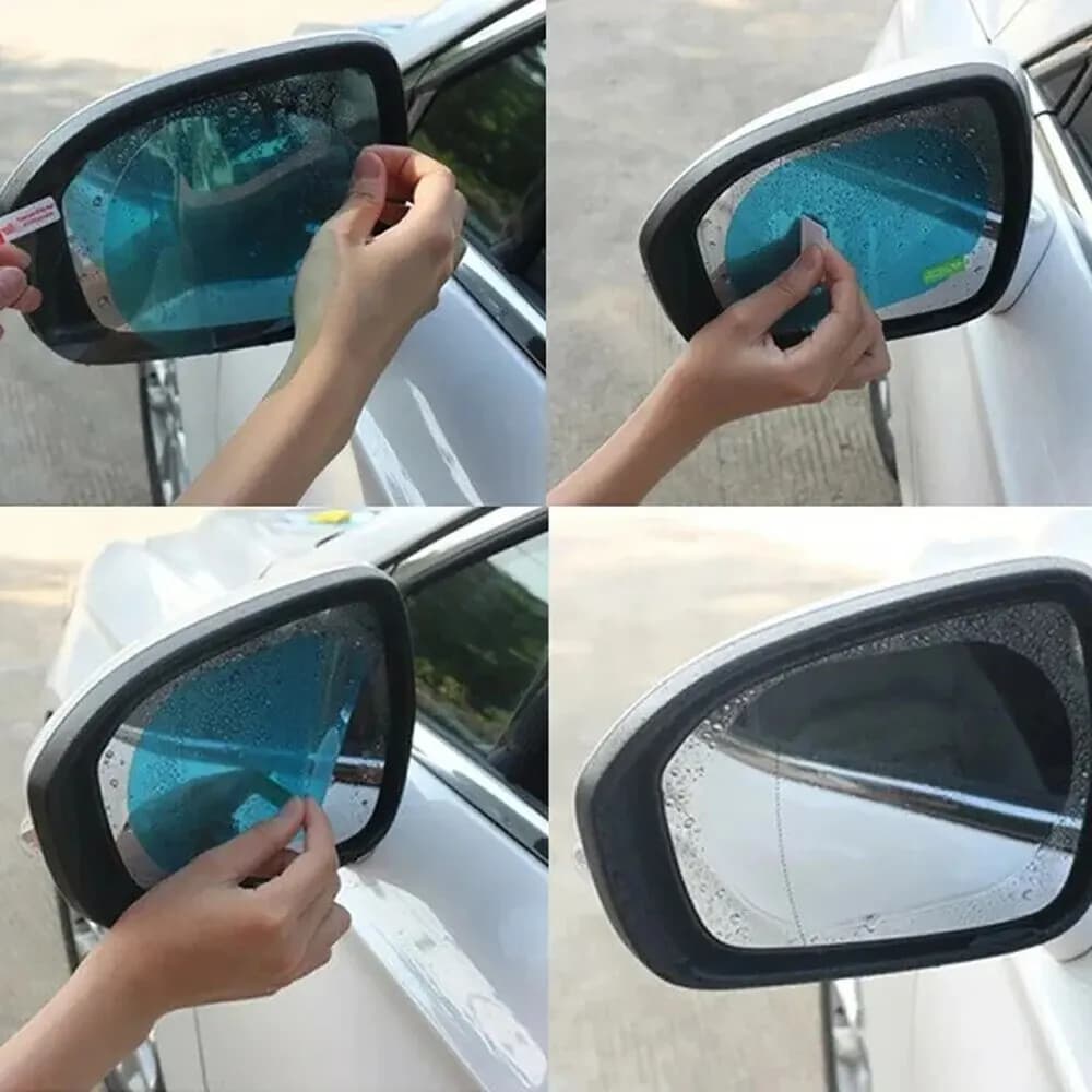 2 pcs Universal Anti-Fog Anti-Reflective Raincoat Auto Tuning Mirror Trim Cover Film External Parts Automotive Glass Accessories