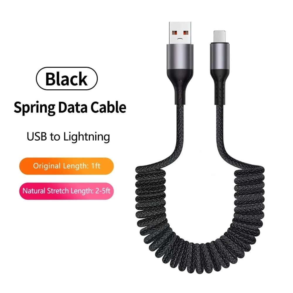 Cavo di ricarica rapida USB Type C da 100W a spirale per auto, per Samsung Huawei Xiaomi, cavo dati Type C da 60W per iPhone 15, OnePlus, cavo USB C.
