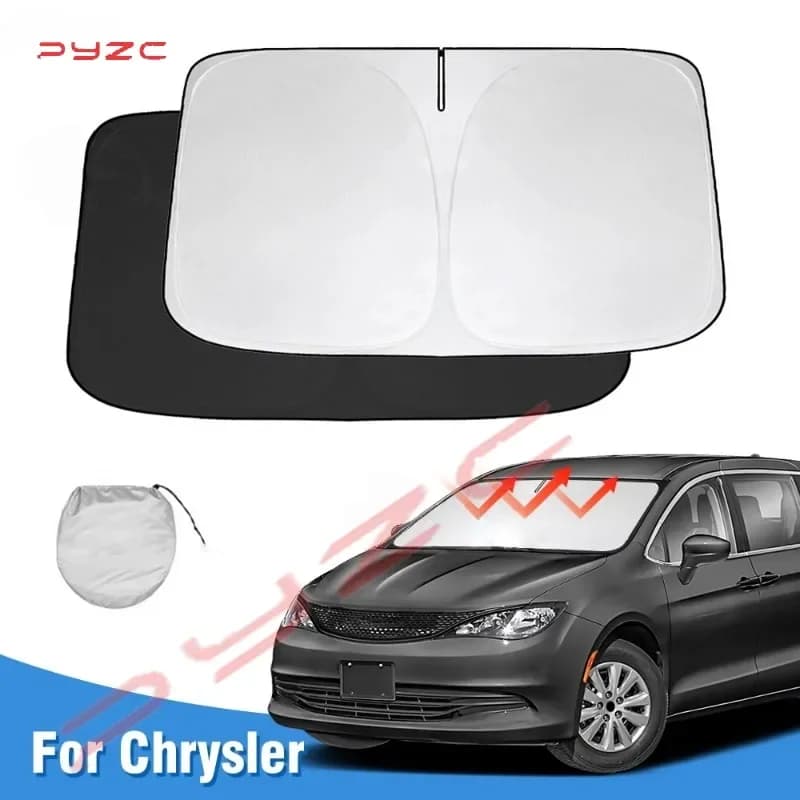 Windshield Sun Shade for Chrysler Voyager Grand Voyager 2000-2019 Window Sunshade Sun Visor Protector Foldable Blocks UV Rays