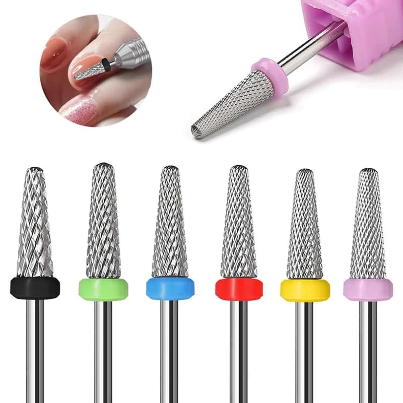 1PC punta da trapano per unghie in acciaio al tungsteno ruota testa di molatura lucidatura rimozione strumenti per manicure accessori per rettificatrici per unghie pulite