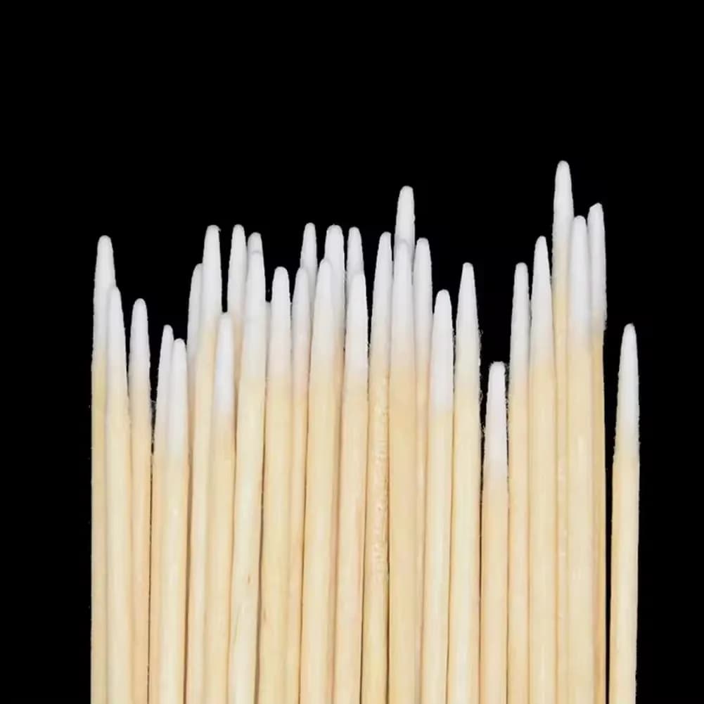 100/300/500 pz Strumenti di Arte Del Chiodo Del Tatuaggio Tampone di Cotone Spazzole Bastoni di Legno Per Il Trucco Estensione Delle Ciglia Colla Gel Smalto per unghie