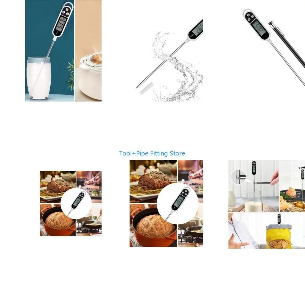 F92B Read Digital Thermometer with Heat resistant Clip LCD Temperature Gauge