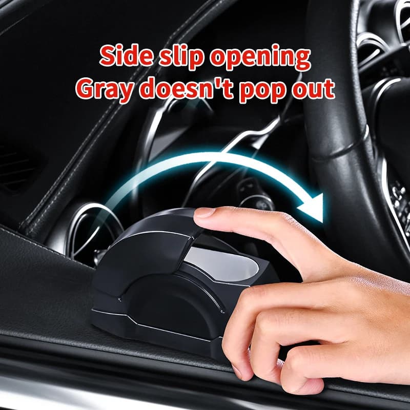 Car Ashtray Door Mounted Smokeless Ash Tray With Lid Portable Auto Truck Trash Bin Garbage Can Stainless Steel Liner Accessory
