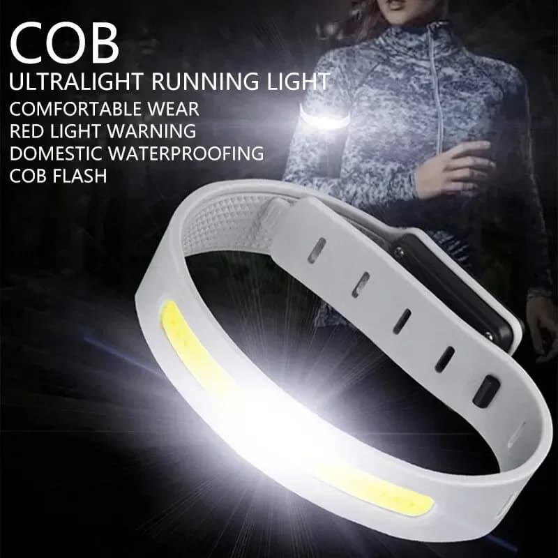 COB LED Bracciale Luce 350mAh 500LM Sport Corsa notturna Avvertimento Braccio Gamba Polsino Luce Tipo-C USB ricaricabile IPX4 Impermeabile