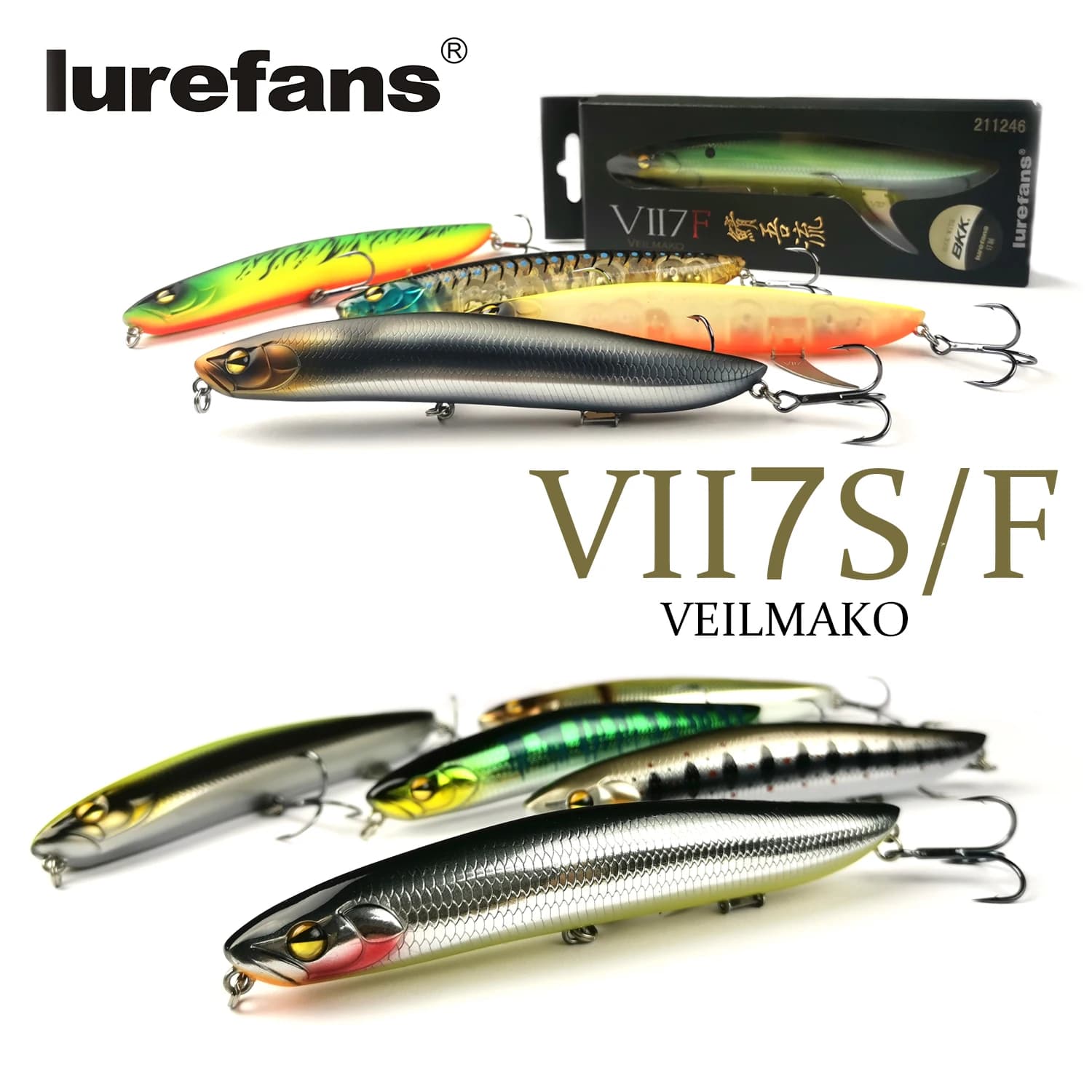 Lurefans 21.8g V117S Esche Affondanti a Matita V117F 16.8g Esche Galleggianti Topwater Artificiali Stickbait Attrezzatura da Pesca per Trota
