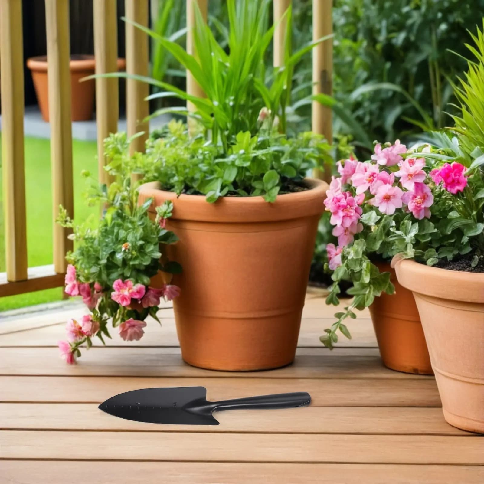 Garden Spade Handheld Black Manganese Steel Spade Ergonomic Handle Soil Sifter Planting Seeding Sandbox Beach Potting Soil Yard