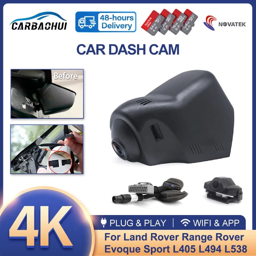 UHD 4K 2160P Hidden Dash Cam Car Dvr View Auto Car Camera Video Recorder For Land Rover Range Rover Evoque Sport L405 L494 L538