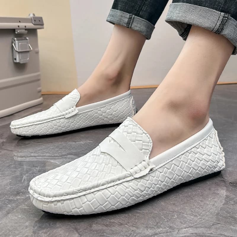 Mocassini da Uomo con Stampa Coccodrillo, Scarpe da Guida Slip-On, Calzature Casual Resistenti e Durevoli per Uso Quotidiano