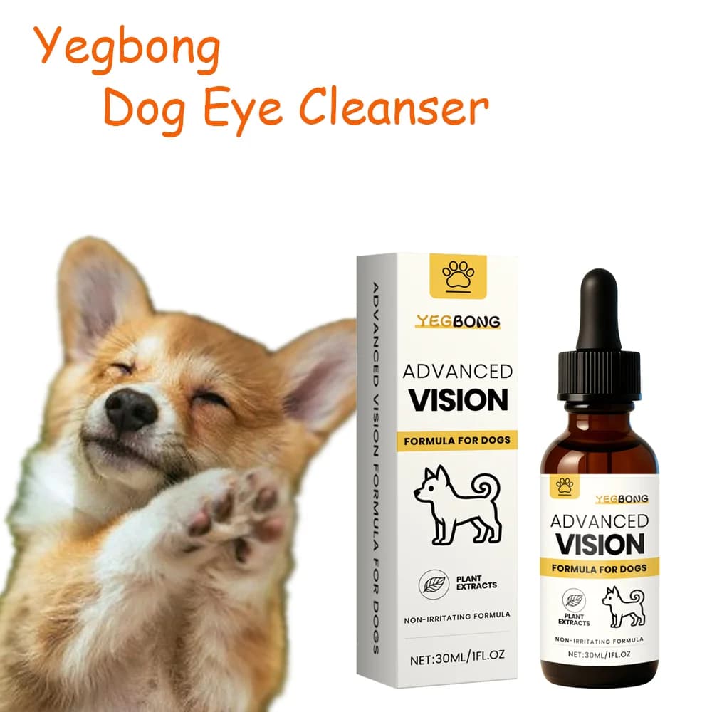 Yegbong 30ml Soluzione Delicata e Sicura per la Pulizia degli Occhi dei Cani, Confortevole per la Rimozione di Macchie Lacrimali e Secrezioni