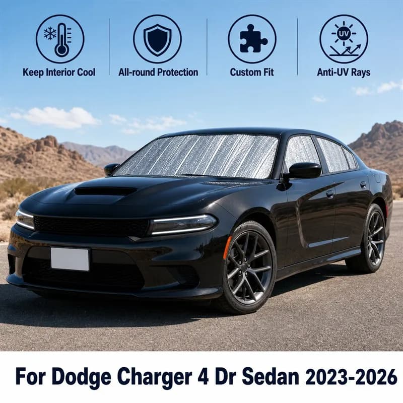 For Dodge Charger 4 Dr Sedan 2023-2026 Full Set Car Window Sunshades UV Block Privacy Heat Insulated Foldable Car Curtain