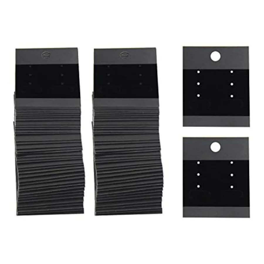 120 Pcs Black Velvet Earring Display Cards, Plastic Earring Card Holder for Jewelry Accessory Display 1.65 x 2 inch