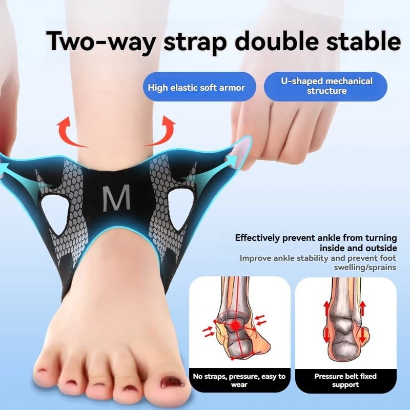 Supporto per Caviglia Regolabile con Compressione, Protezione Elastica per Caviglia, Fascia Antidolorifica, Supporto per Caviglia da Basket