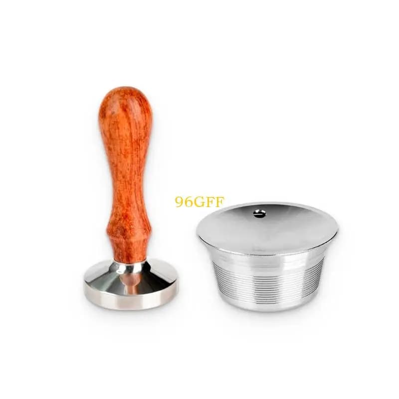 Baccelli da 96 gf conchiglie conchiglie tazza polvere tazza tamponare inossidabile texture in legno in acciaio in per