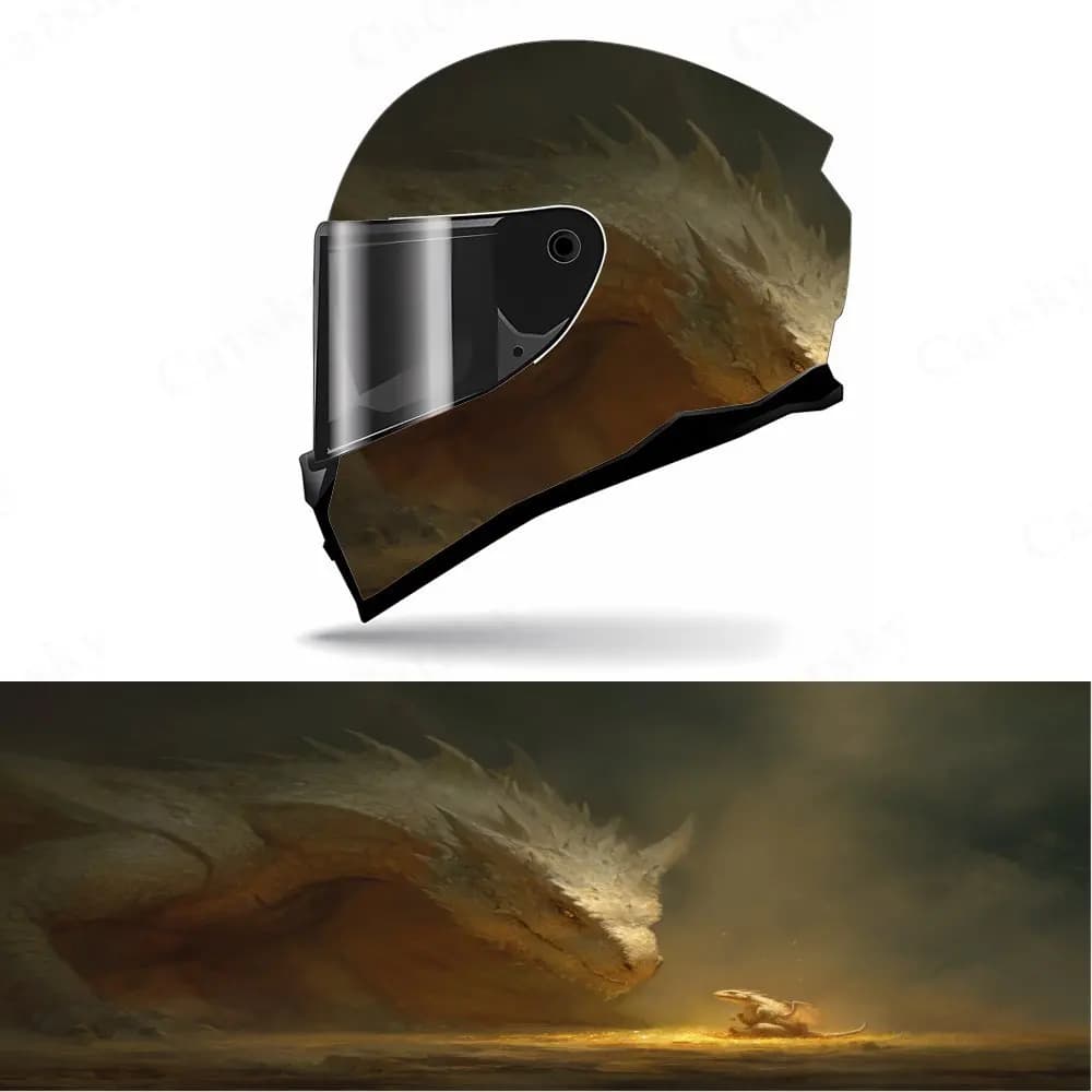 Decalcomanie per casco integrale Mysterious Dragon - PVC resistente e impermeabile, adesivo estetico autoadesivo per casco da corsa per moto