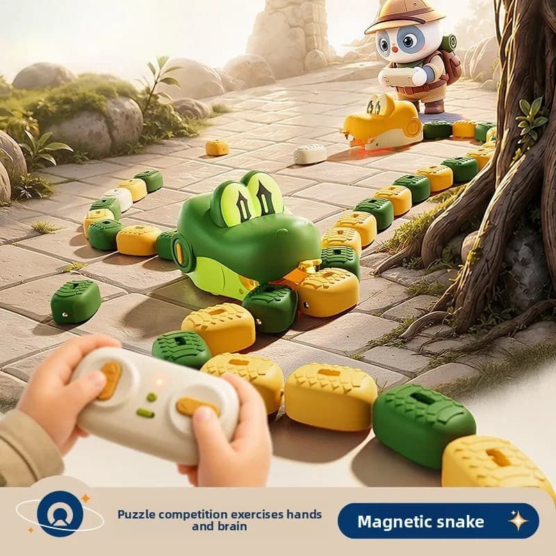Remote Control Magnetic Snake Toy 2 Player Battle Game Interactive Parent Child Tabletop Learning Toys Kids Birthday Xmas Gifts