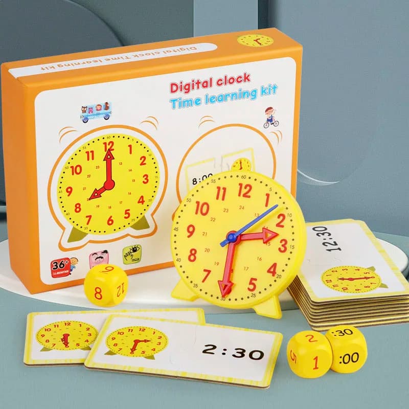 Orologio Montessori per bambini Giocattoli educativi Ora Minuto Secondo Cognizione Puzzle di abbinamento Giocattoli Sussidi didattici per bambini in età prescolare