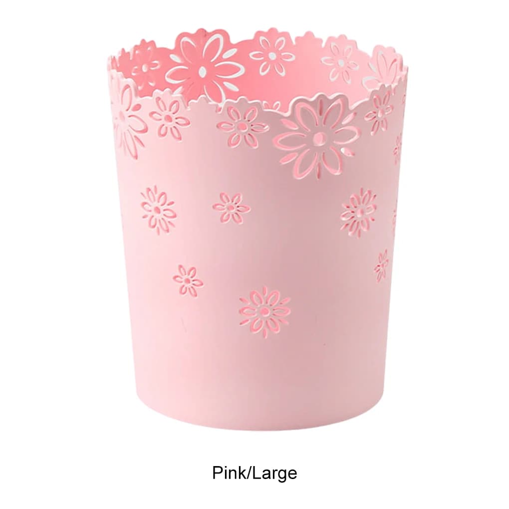 Cestino per rifiuti ecologico in PP, sicuro e non tossico, semplice e carino, cestini per carta spazzatura in plastica a forma di fiore cavo