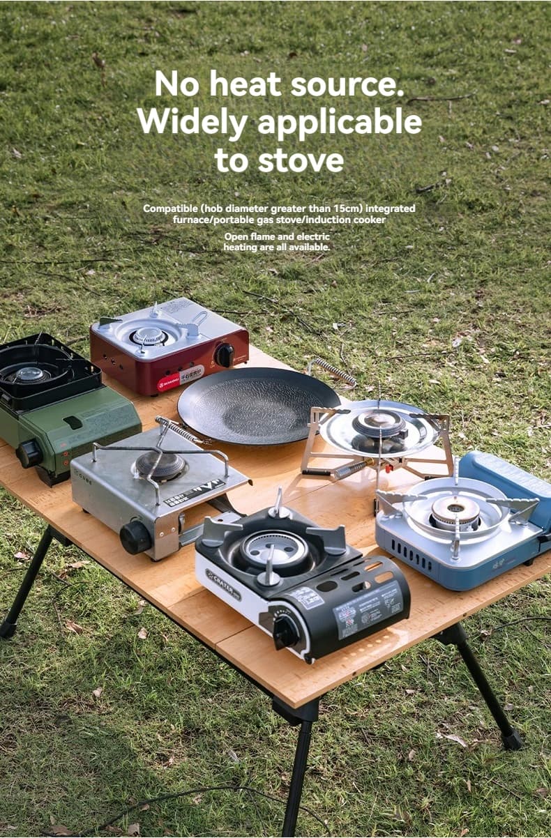 CAMPINGMOON GRW-27F Three-layer steel Non Stick Baking Tray Small Frying Pan Kitchen Cooking Foldable Barbecue Plate