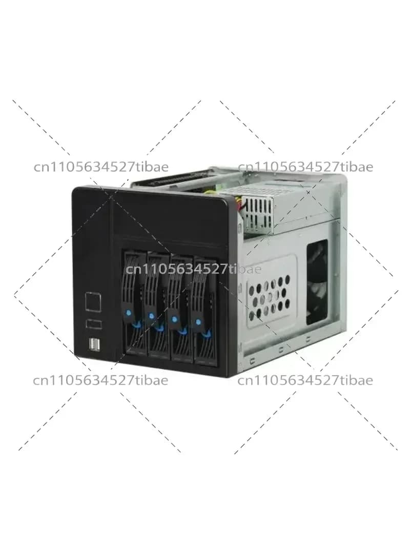 4 Bay NAS Storage Case Desktop ITX Server Chassis Hot Swappable Drive Bay Compact Durable