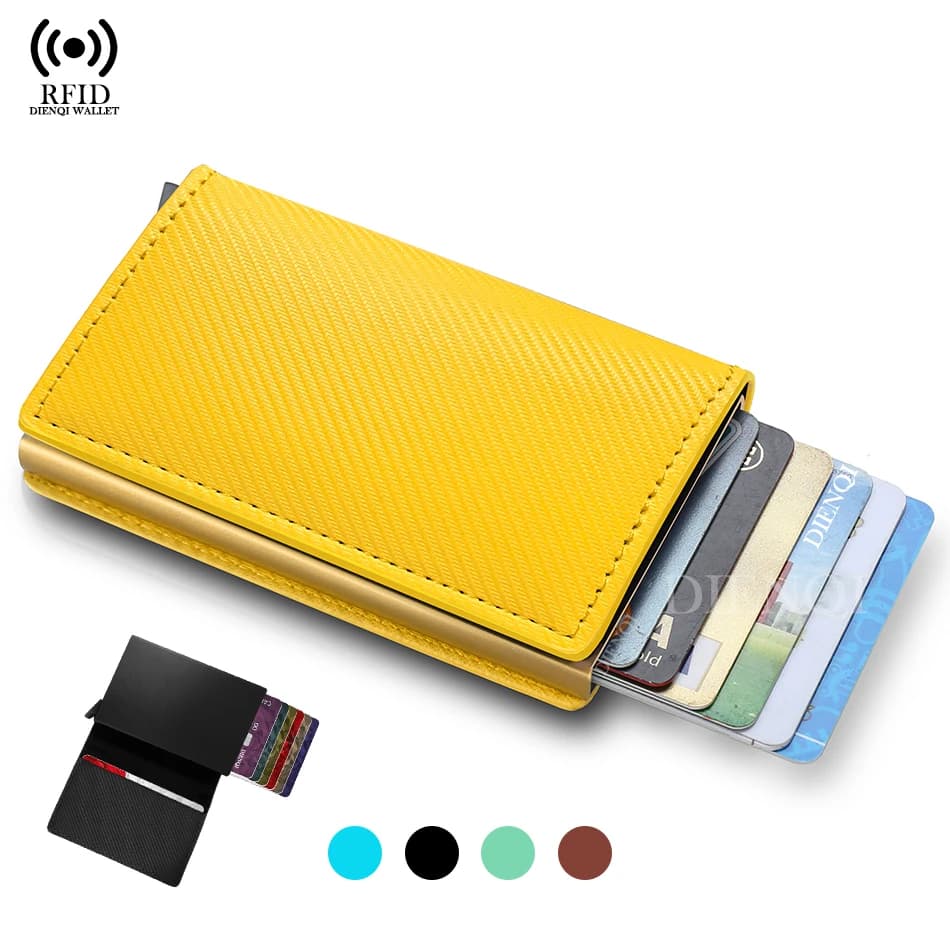 Porta carte di credito da lavoro Rfid Portafogli da uomo Minimalista Slim Visita Porta carte di credito Custodia in metallo Porta carte in fibra di carbonio Walet