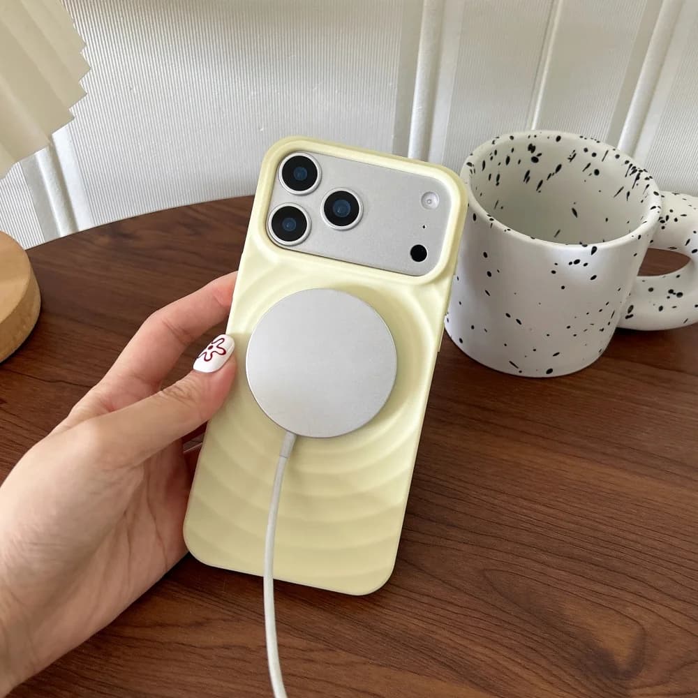 Soft Silicone Wave For Magsafe Phone Case For iPhone 17 Air 16 15 14 Plus 13 12 11 Pro Max 17ProMax Magnetic Charge Cover