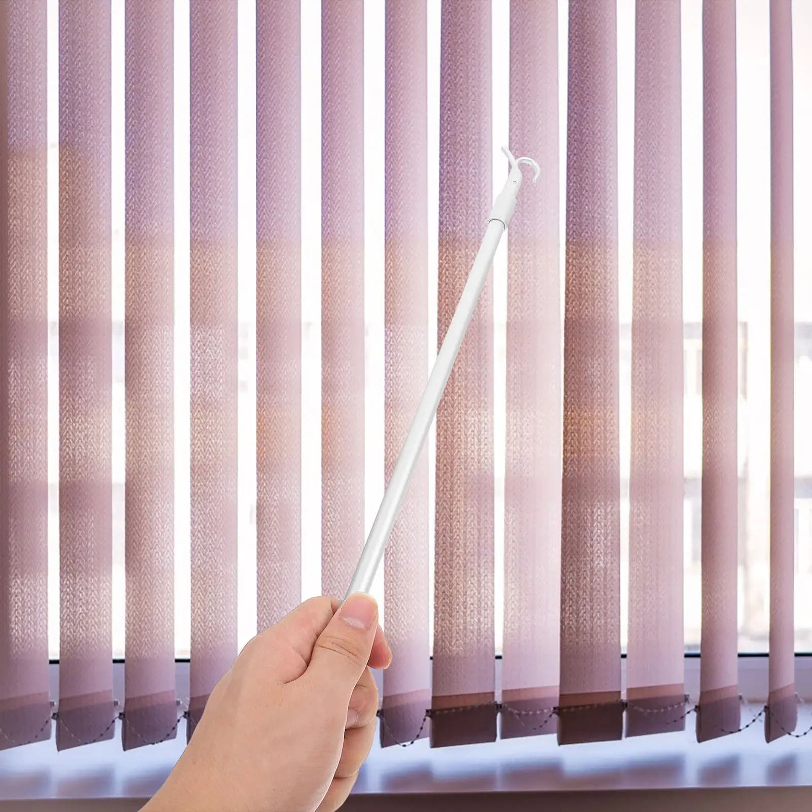 Vertical Blind Rod Replacement Telescopic Blinds Wand with Hook Smooth Surface Firm Texture Easy Install No Tools Needed Curtain