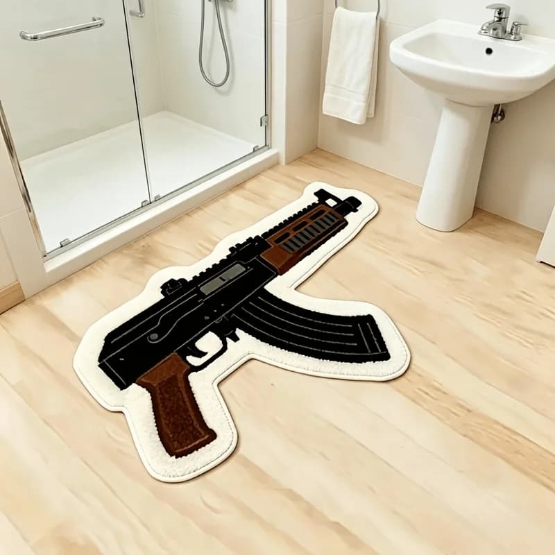 VIKAMA Novelty Plush Rug Bedroom Bedside Soft Non-Slip Washable Bathroom Mat Home Decor