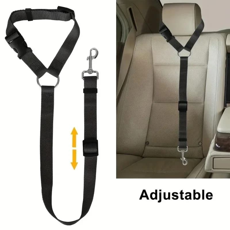 2-in-1 Pet Car Seat Belt Nylon Lead Leash Backseat Safety Belt Adjustable Dogs Harness Collar Dog Chain Accessories
