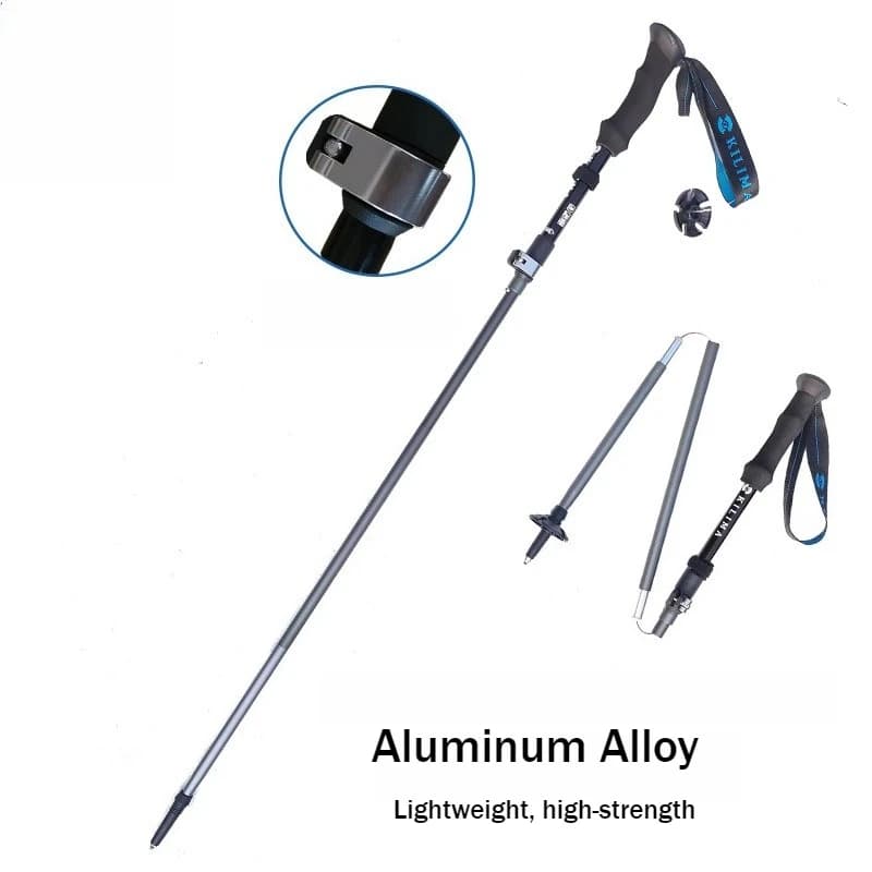 Foldable aluminum hiking stick, lightweight walking stick for men, adjustable walking stick for women for outdoor camping