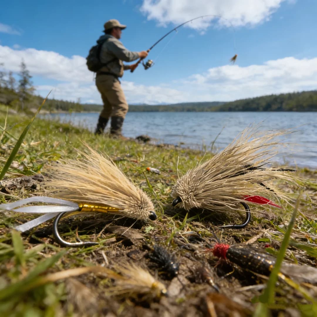 5/6 Pezzi Popper Hopper Esche per Pesca a Mosca, Mosche Secche Galleggianti, Misura 6 # Mosche da Pesca in Acciaio ad Alto Tenore di Carbonio per Trota e Spigola