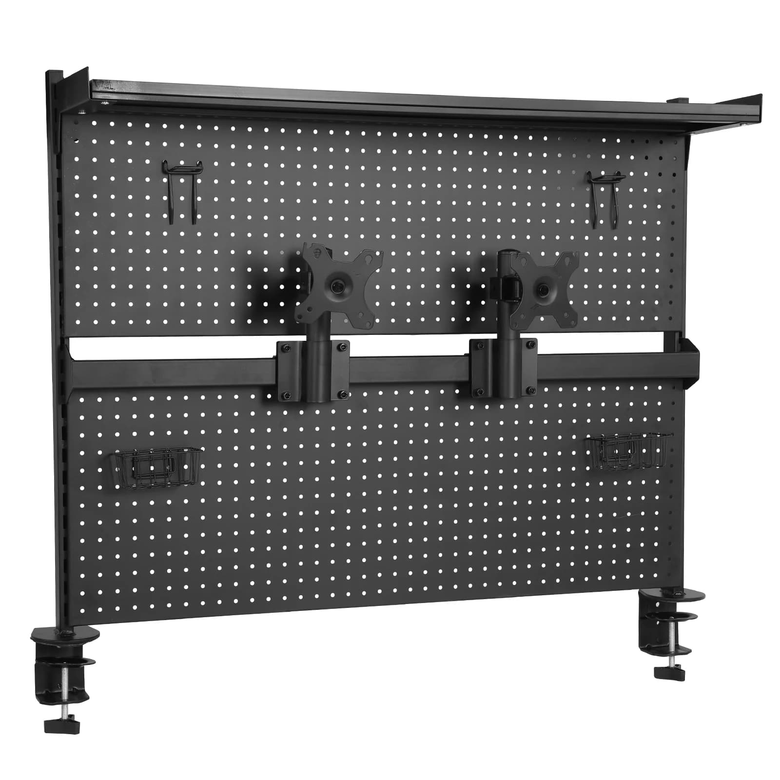 Desk Pegboard with Monitor Stands Computer Accessories Desktop Shelving System 51 X 34 Inch for Home Office Dorm Gaming Desk